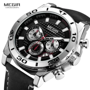 Men's chronograph watch with black band