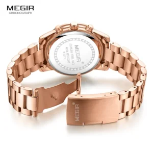 Rose gold watch with clasp