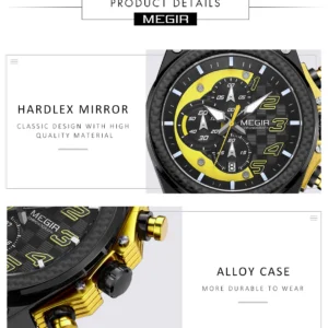 Black and gold chronograph watch