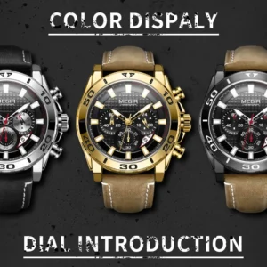 Three color watch display.
