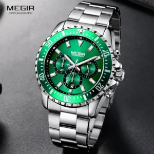 Green chronograph men's watch