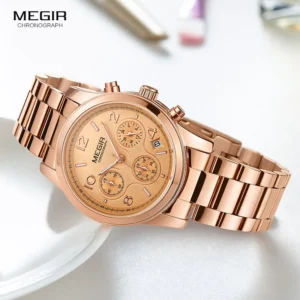 rose gold chronograph watch