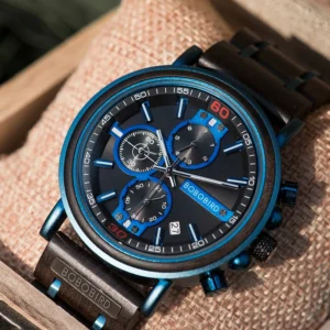 Blue accent chronograph watch