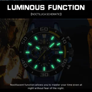 Luminous watch face at night