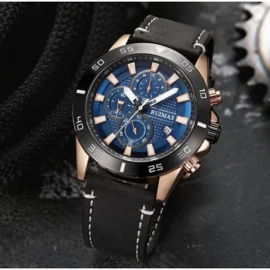 Blue face men's watch