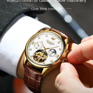 Gold automatic mechanical watch.