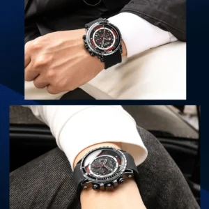 Mens chronograph watch on wrist