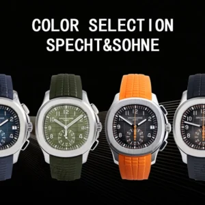 Colored Specht&Sohne watches on display