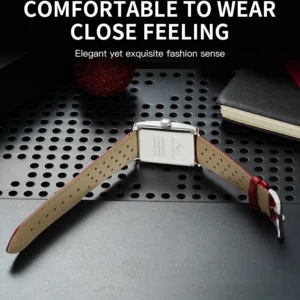 Red leather watch band