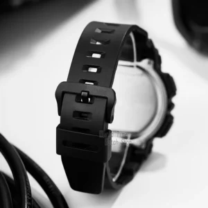 Black watch band close-up