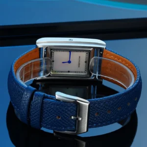 Blue leather strap watch