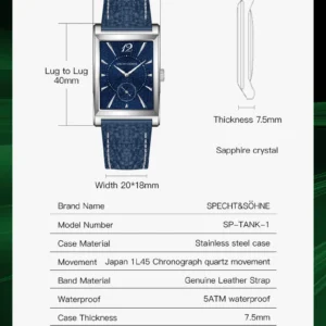 Watch specifications table