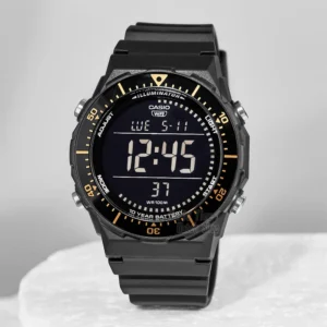 Black digital watch face