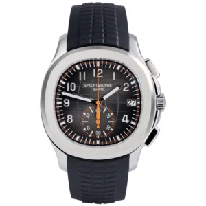 Chronograph watch with black strap