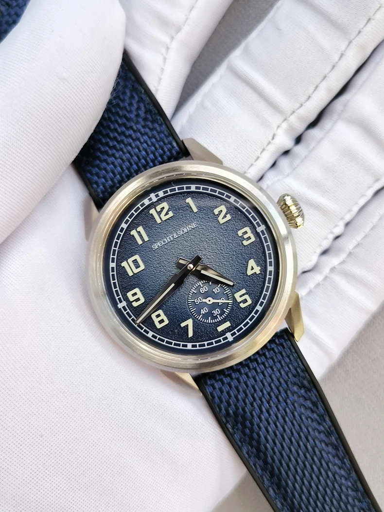 specht & söhne new automatic mechanical watch for men green color rubber strap sapphire crystal c3 luminous 38mm sports watches Vintage watch with blue strap