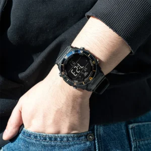 Digital watch on wrist