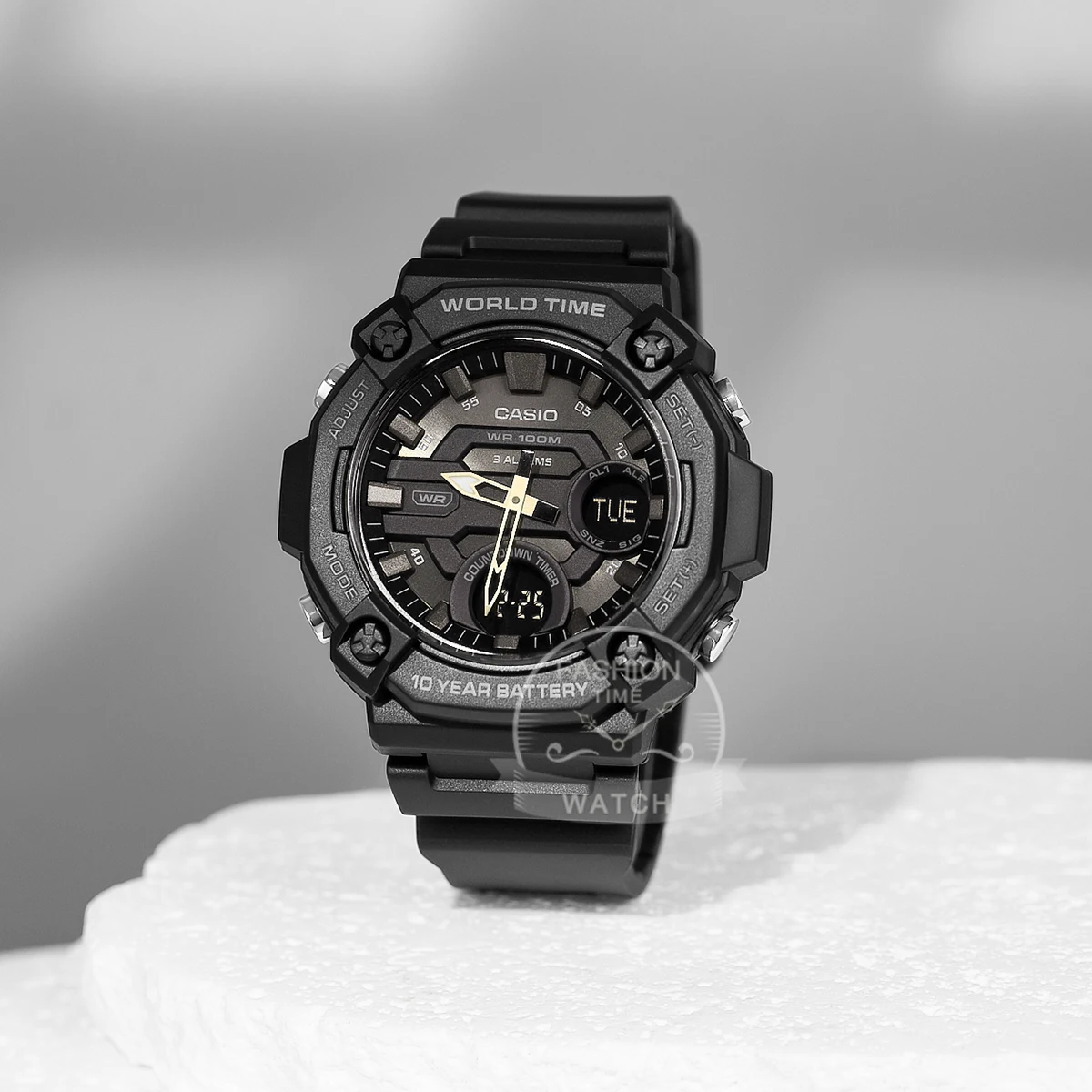 casio watch for men dual display multi function electronic watch aeq 120w series Black digital analog watch