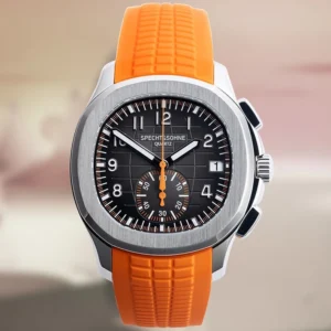 Orange strap watch face