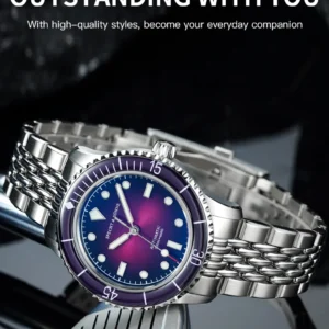 Purple gradient dial watch