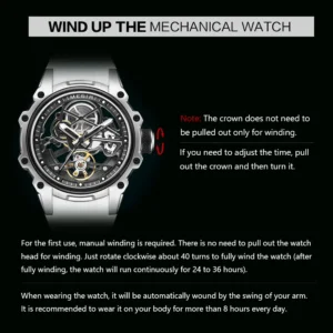 Mechanical watch winding instructions