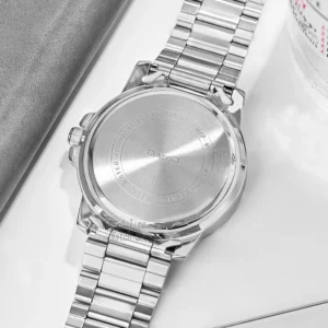 Silver metal watch back