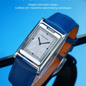 Two-sided watch with blue strap