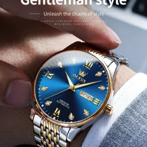 Blue dial dress watch