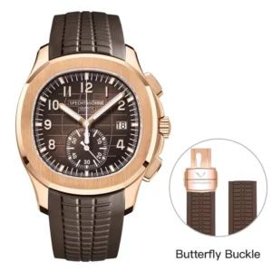 Gold chronograph watch with band