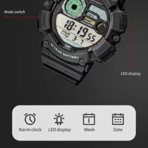 Digital watch with LED display