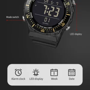 Black digital watch face