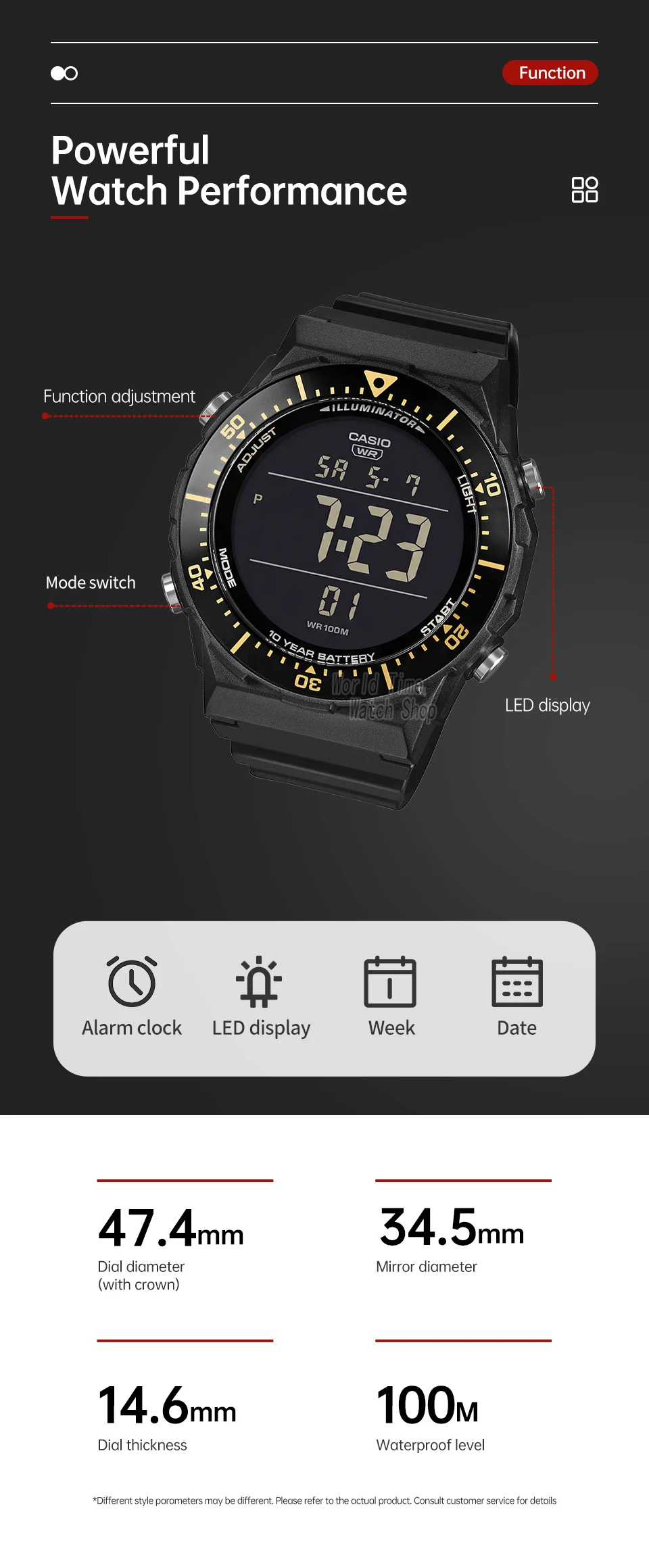 casio watch for men 2026 new model ae 1700h 1b top brand luxury suit relogio masculino часы мужские наручные Black digital watch face