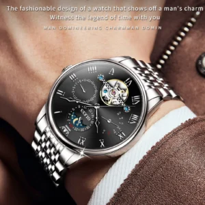 Men's automatic skeleton watch