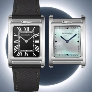 Two rectangular watches shown