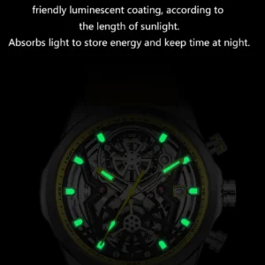 Glow-in-the-dark watch face.
