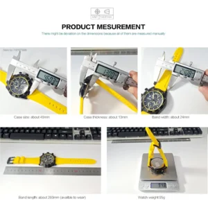 Watch measurements by caliper