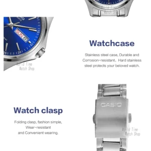 Blue dial men's watch details