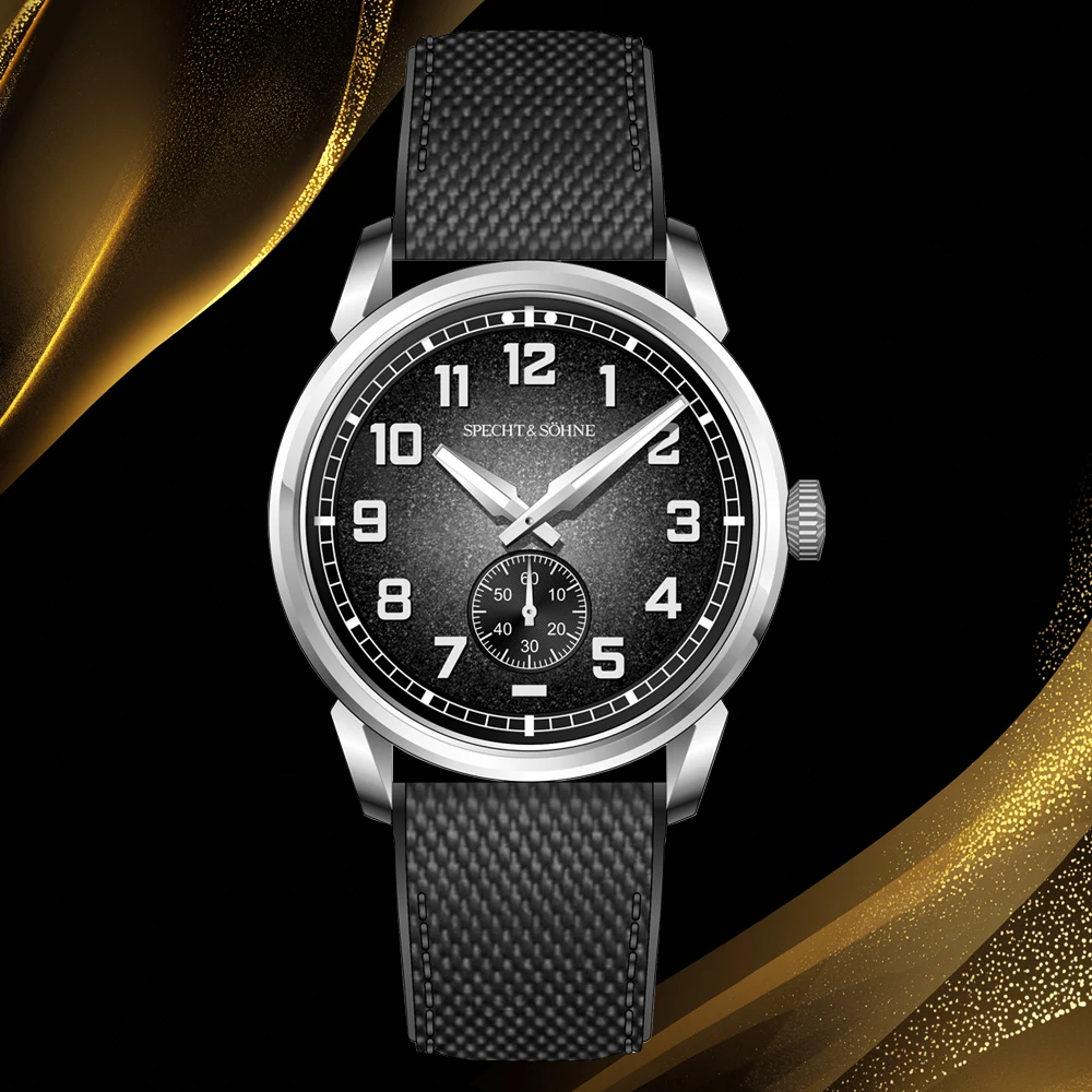 2026 specht & söhne new automatic watches for men top luxury sports wristwatches c3 luminous sapphire crystal 50m waterproof Men's black dial watch