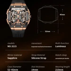 Black and rose gold watch