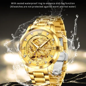 gold dragon automatic mechanical watch