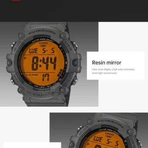 Gray digital watch display