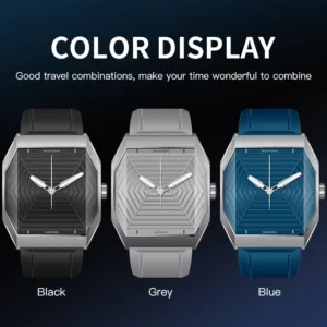 Three stylish watches displayed