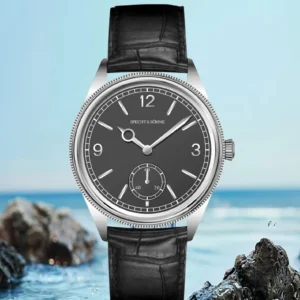 Classic black leather strap watch