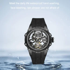 Waterproof skeleton watch in water