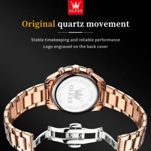 Rose gold quartz watch