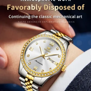 Luxury watch with gold accents