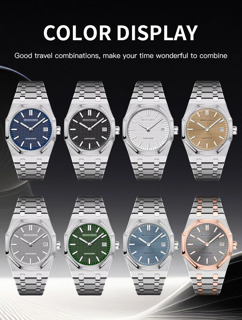 dropshipping 2025 best selling specht & söhne salmon men's quartz sports watch 50m waterproof ultrathin wristwatch for men Various colored watches displayed