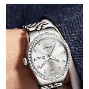 Men's automatic watch with diamonds