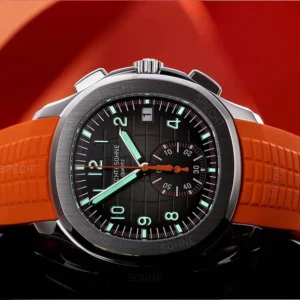 Orange strap watch face