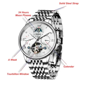 Men's automatic watch with features.