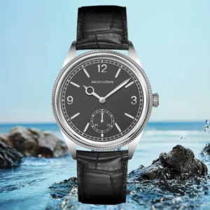 black leather strap wristwatch